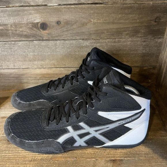 Mens Asics Matflex 6 Black Wrestling Athletic Shoes Sneakers Size 8 M‎ GUC - Picture 2 of 6